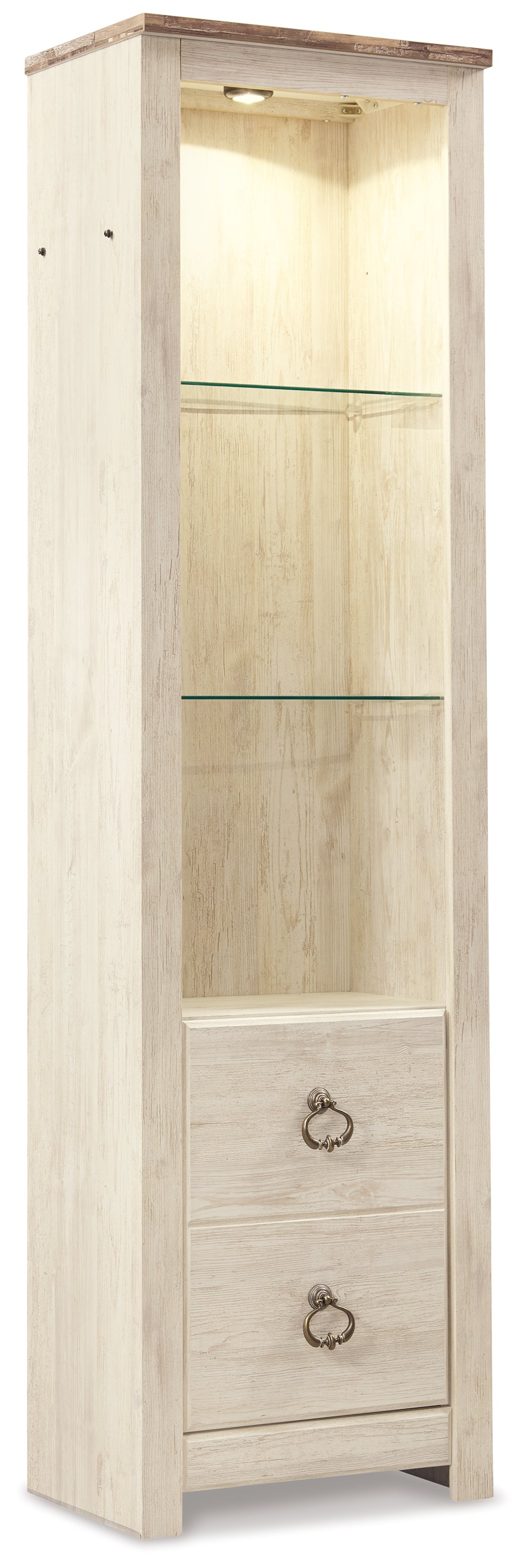 Bradenton Furniture Outlet - Ashley Furniture - Willowton Entertainment Center - Pier / Whitewash - W267-24