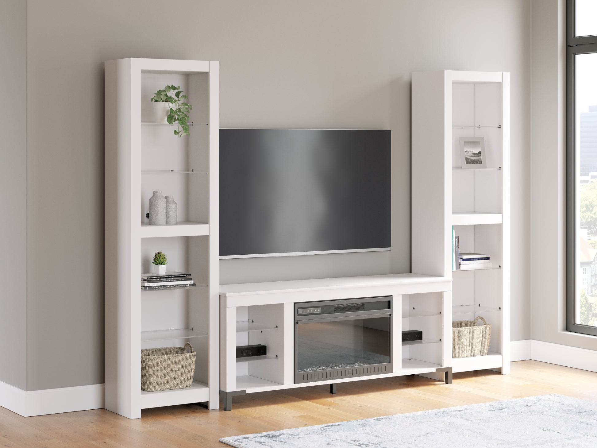 Bradenton Furniture Outlet - Ashley Furniture - Brollevi Entertainment Center - 3-Piece Entertainment Center / White - W2722W1