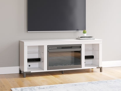 Bradenton Furniture Outlet - Ashley Furniture - Brollevi TV Stand - 60" with Electric Fireplace / White - W2722-168