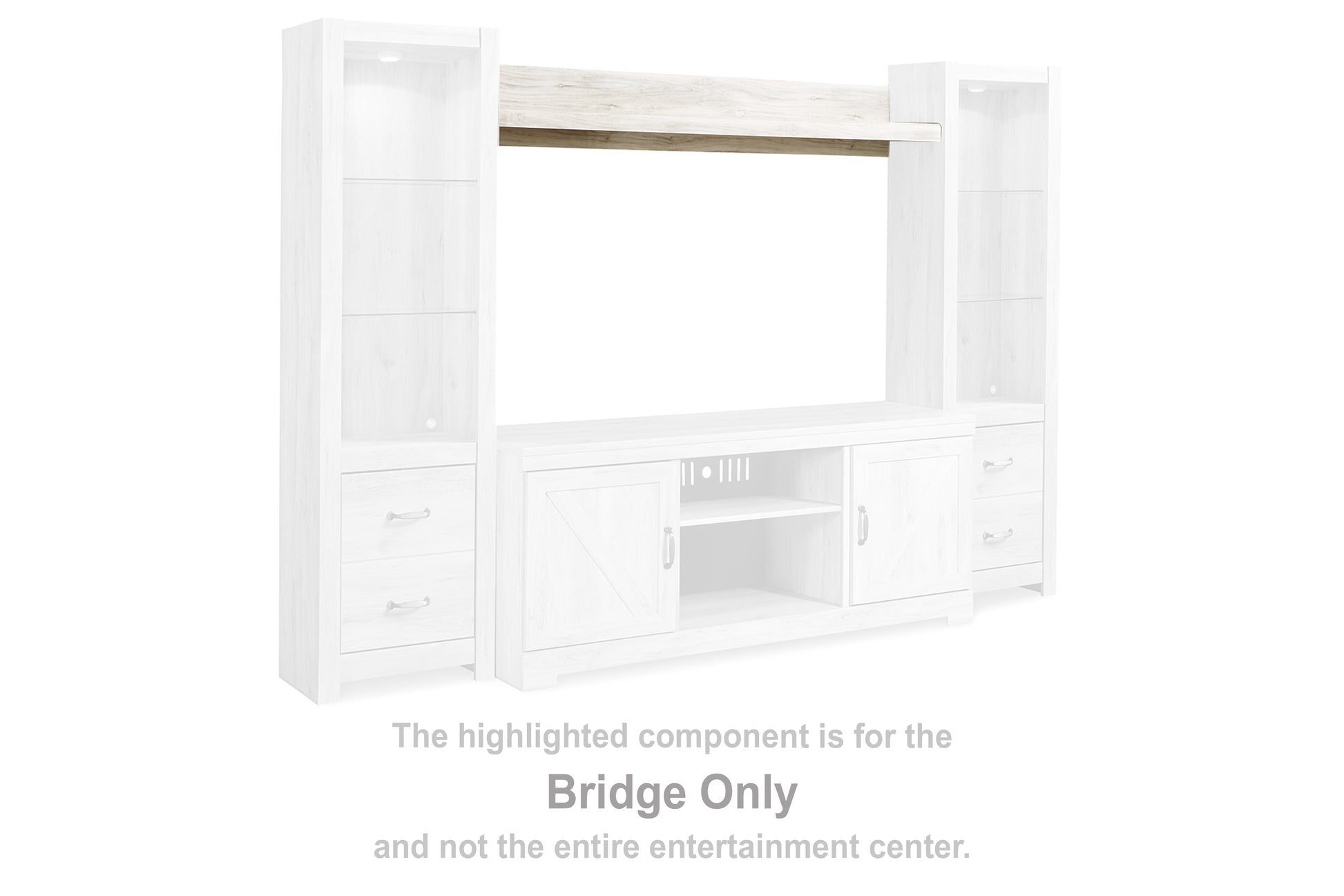 Bradenton Furniture Outlet - Ashley Furniture - Bellaby Entertainment Center - Bridge / Whitewash - W331-27