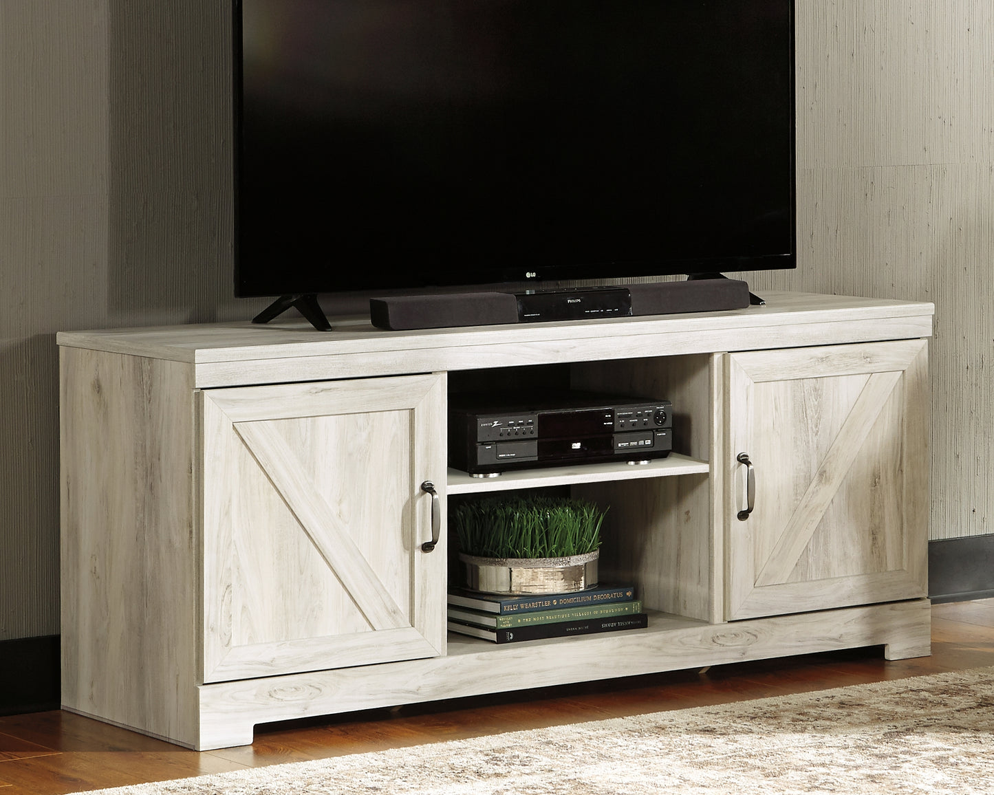Bradenton Furniture Outlet - Ashley Furniture - Bellaby TV Stand - 63" / Whitewash - W331-68