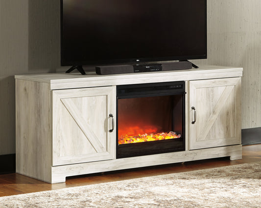 Bradenton Furniture Outlet - Ashley Furniture - Bellaby 63" TV Stand with Fireplace - 63" TV Stand with Fireplace / Whitewash - W331W4