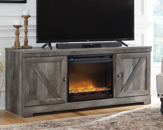 Bradenton Furniture Outlet - Ashley Furniture - Wynnlow 63" TV Stand with Electric Fireplace - 63" TV Stand with Electric Fireplace / Gray - W440W4