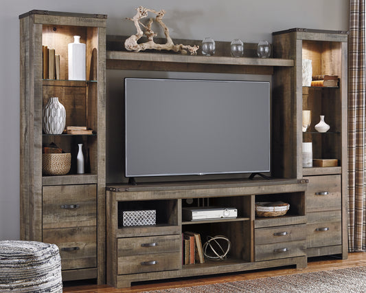 Bradenton Furniture Outlet - Ashley Furniture - Trinell Entertainment Center - Pier / Brown - W446-24