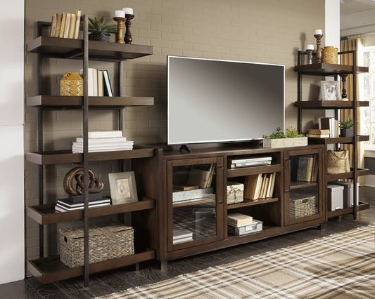 Bradenton Furniture Outlet - Ashley Furniture - Starmore Entertainment Center - 3-Piece Entertainment Center / Brown/Gunmetal - W633W1