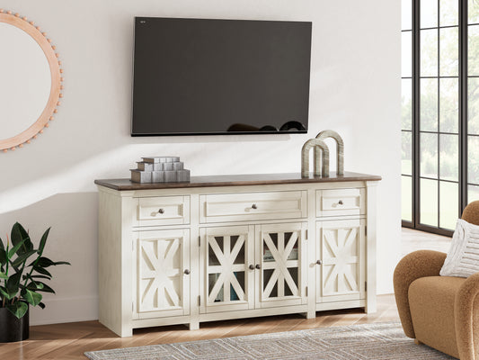 Bradenton Furniture Outlet - Ashley Furniture - Bolanburg 73" TV Stand - 73" / White/Weathered Gray - W647-68