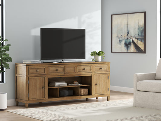Bradenton Furniture Outlet - Ashley Furniture - Sharlance 81" TV Stand - 81" / Light Brown - W655-68