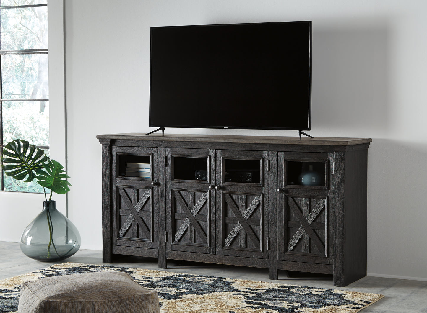 Bradenton Furniture Outlet - Ashley Furniture - Tyler Creek 74" TV Stand - 74" / Black/Gray - W736-68