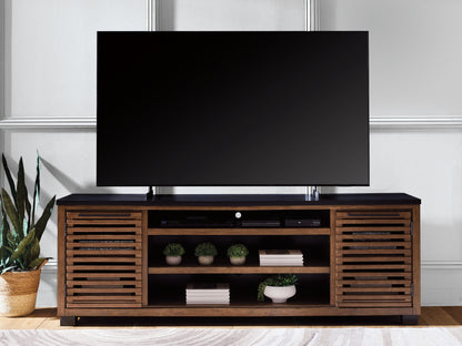 Bradenton Furniture Outlet - Ashley Furniture - Kallari 84" TV Stand - 84" / Warm Brown/Black - W737-78
