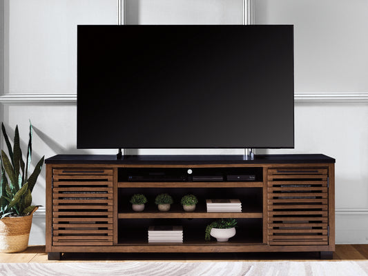 Bradenton Furniture Outlet - Ashley Furniture - Kallari 84" TV Stand - 84" / Warm Brown/Black - W737-78