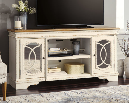 Bradenton Furniture Outlet - Ashley Furniture - Realyn 74" TV Stand - 74" / Chipped White - W743-68
