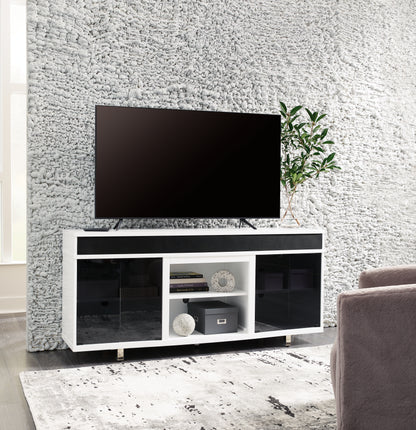 Bradenton Furniture Outlet - Ashley Furniture - Gardoni 72" TV Stand - 72" / White/Black - W756-68