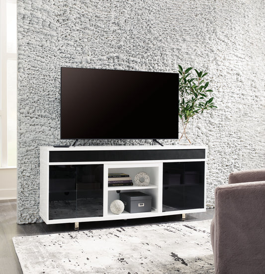 Bradenton Furniture Outlet - Ashley Furniture - Gardoni 72" TV Stand - 72" / White/Black - W756-68