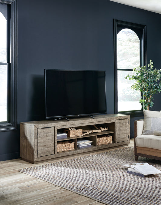 Bradenton Furniture Outlet - Ashley Furniture - Krystanza 92" TV Stand - 92" / Weathered Gray - W760-78