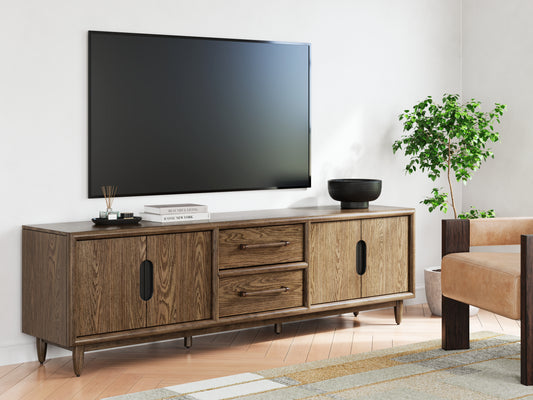 Bradenton Furniture Outlet - Ashley Furniture - Roanhowe 85" TV Stand - 85" / Brown - W769-68