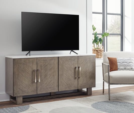 Bradenton Furniture Outlet - Ashley Furniture - Loyaska 68" TV Stand - 68" / Grayish Brown/White - W854-68